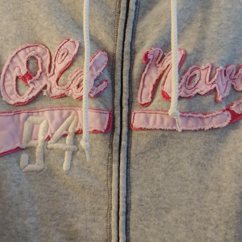 Old Navy Zip-Up Hoodie – Size XL – Grey w/ Pink Logo - Picture 5 of 7